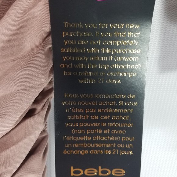 Bebe Warm Taupe Dress One Shoulder Sleeve Ruched Cocktail - XXS XS XL - NWT $149 - Picture 4 of 8